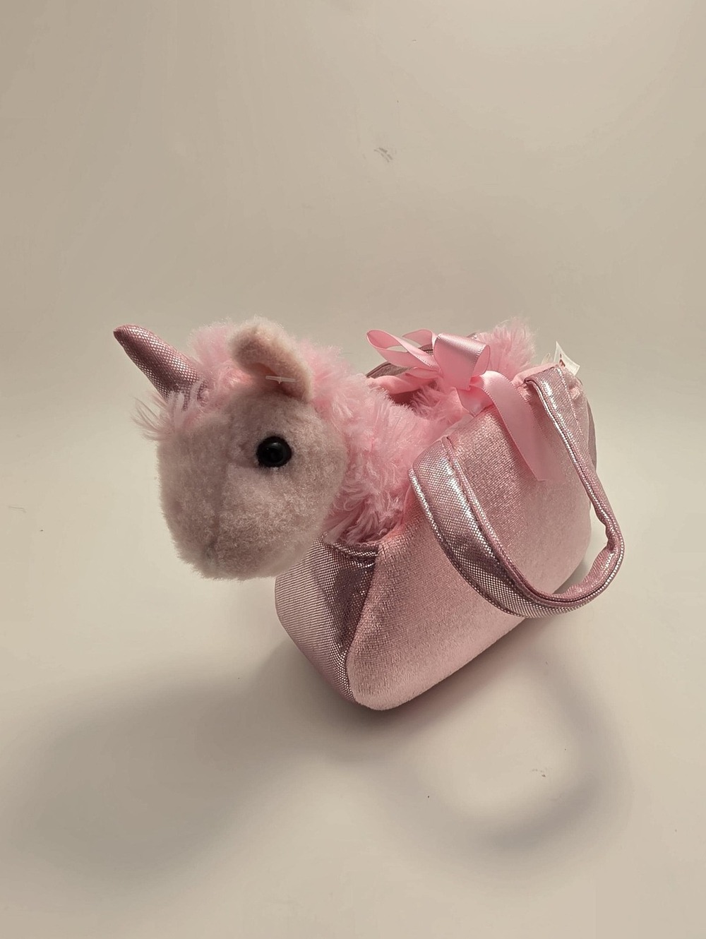 Aurora Pink Unicorn Llama Purse Plush (6 inch)